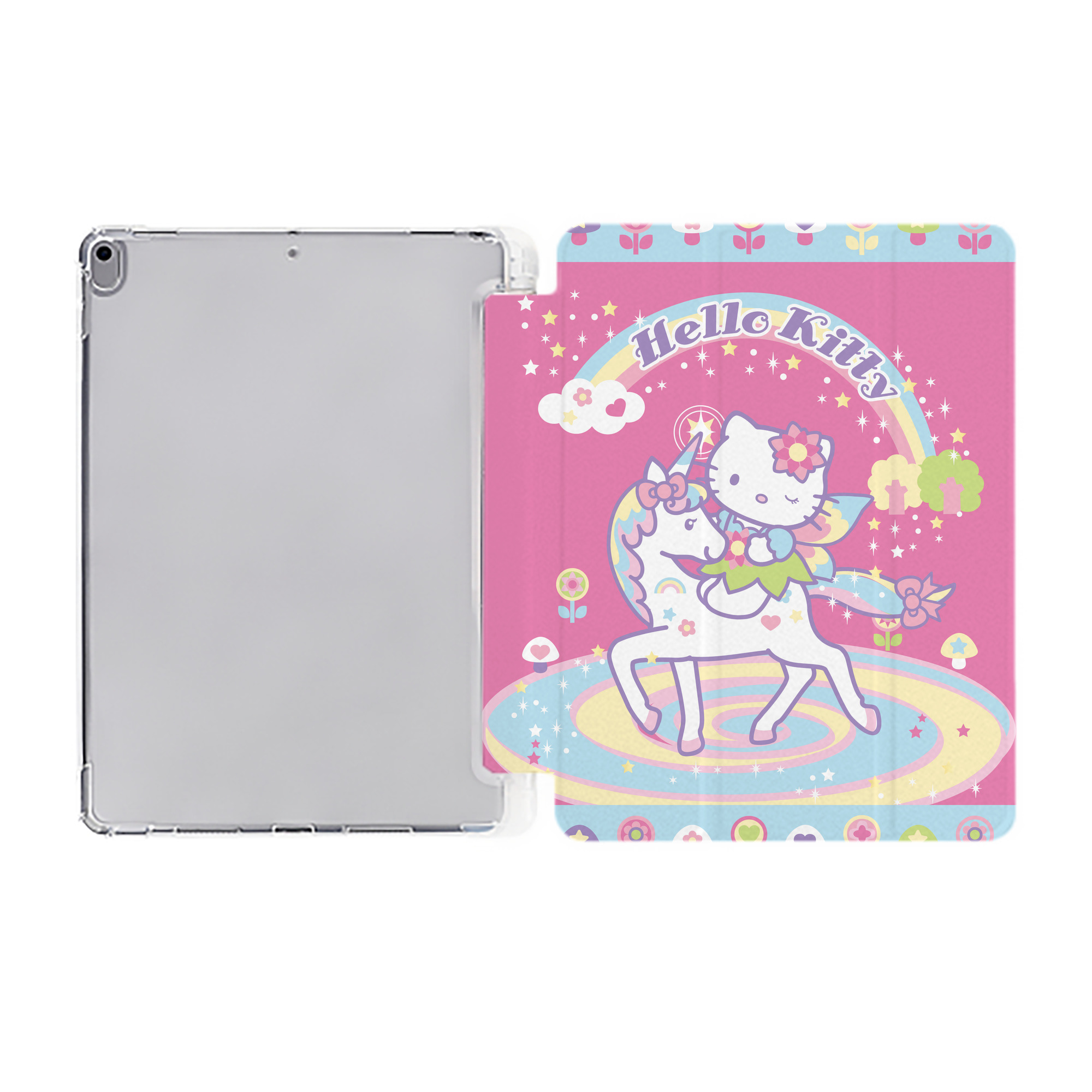 （画像用） Hello Kitty ハローキティ IPad ケース ペン収納付き 三つ折りスタンド PUレザー×シリコン 対応機種9.5/10.5/10.9インチ